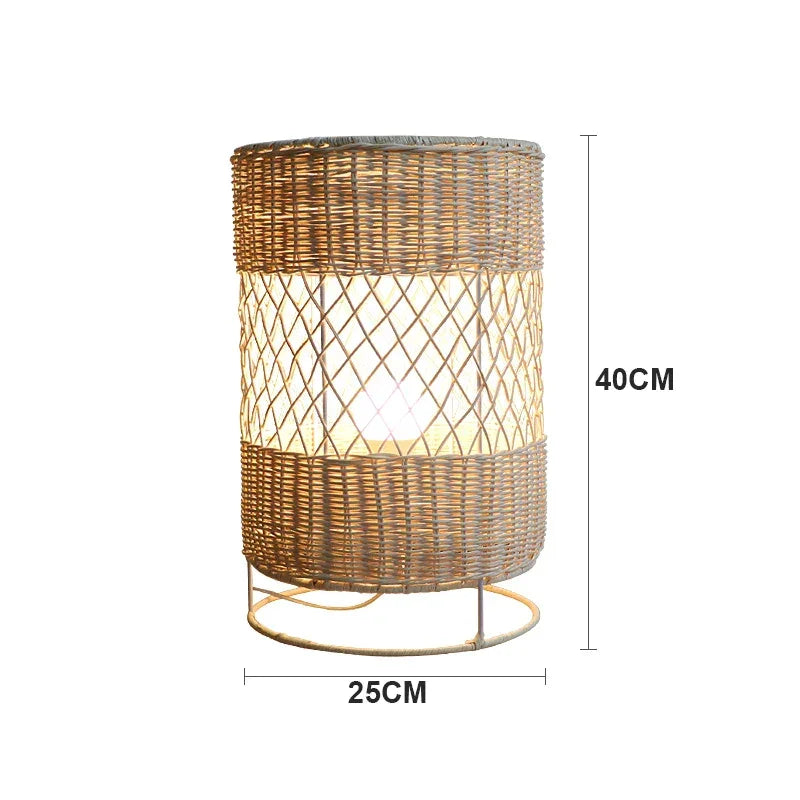 HANDCRAFTED RATTAN LAMP COLLECTION : TABLE & FLOOR LAMP