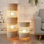 HANDCRAFTED RATTAN LAMP COLLECTION : TABLE & FLOOR LAMP