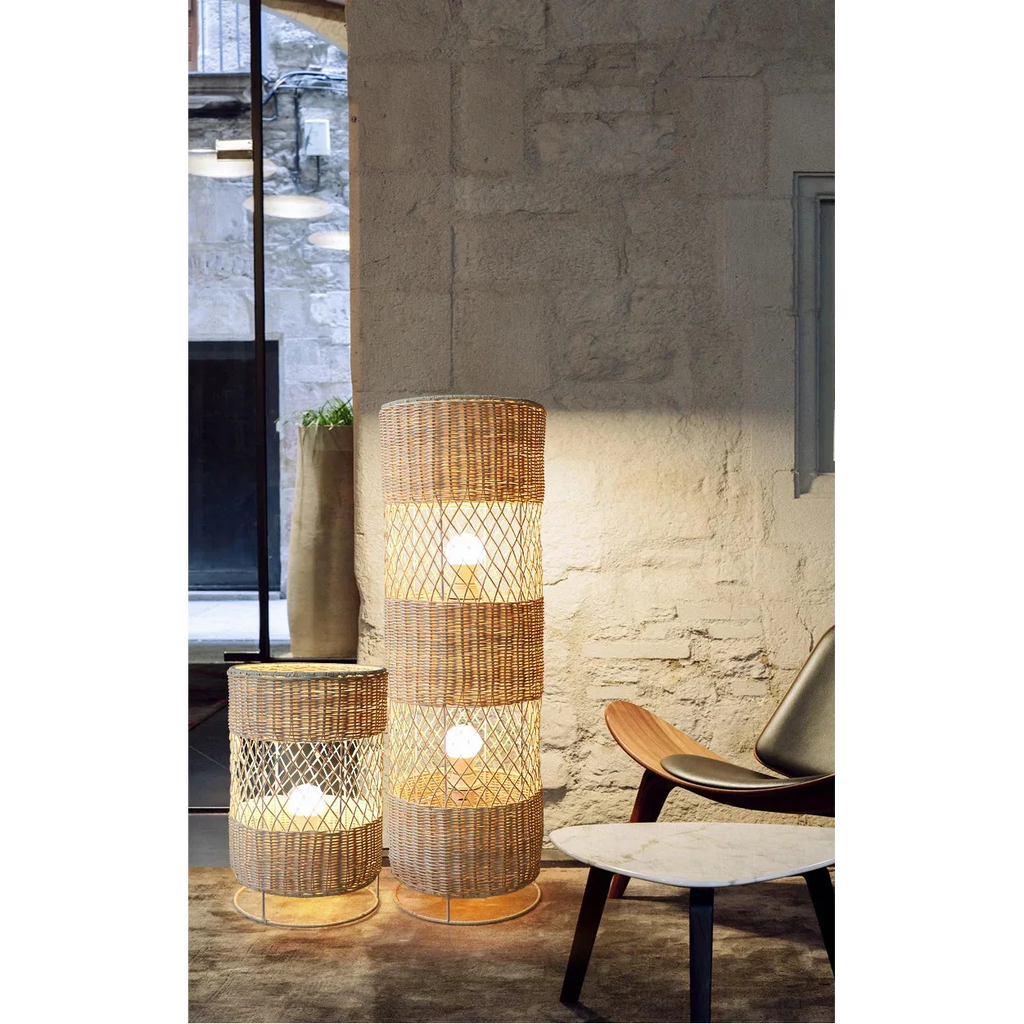 HANDCRAFTED RATTAN LAMP COLLECTION : TABLE & FLOOR LAMP