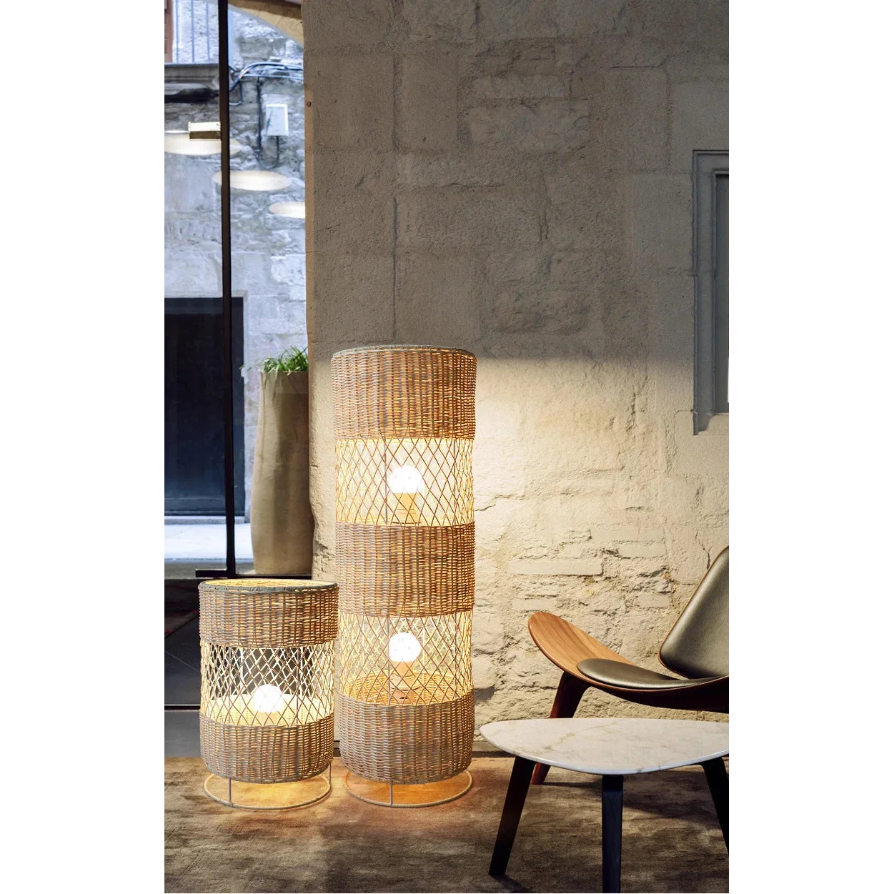 HANDCRAFTED RATTAN LAMP COLLECTION : TABLE & FLOOR LAMP
