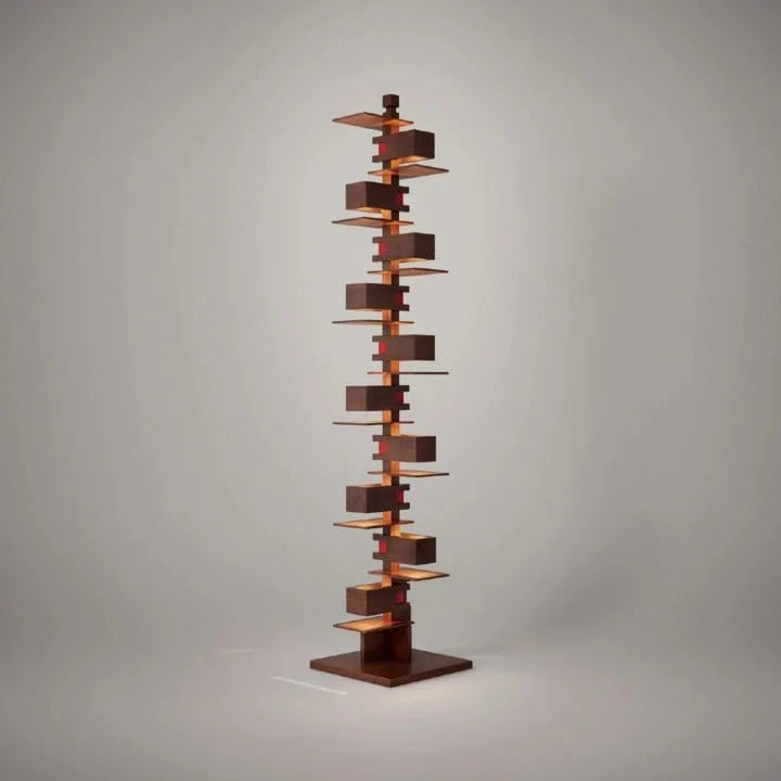 HANDCRAFTED WOOD & IRON FLOOR LAMP SALITA FLOOR LAMPS