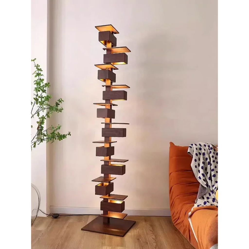 HANDCRAFTED WOOD & IRON FLOOR LAMP SALITA FLOOR LAMPS