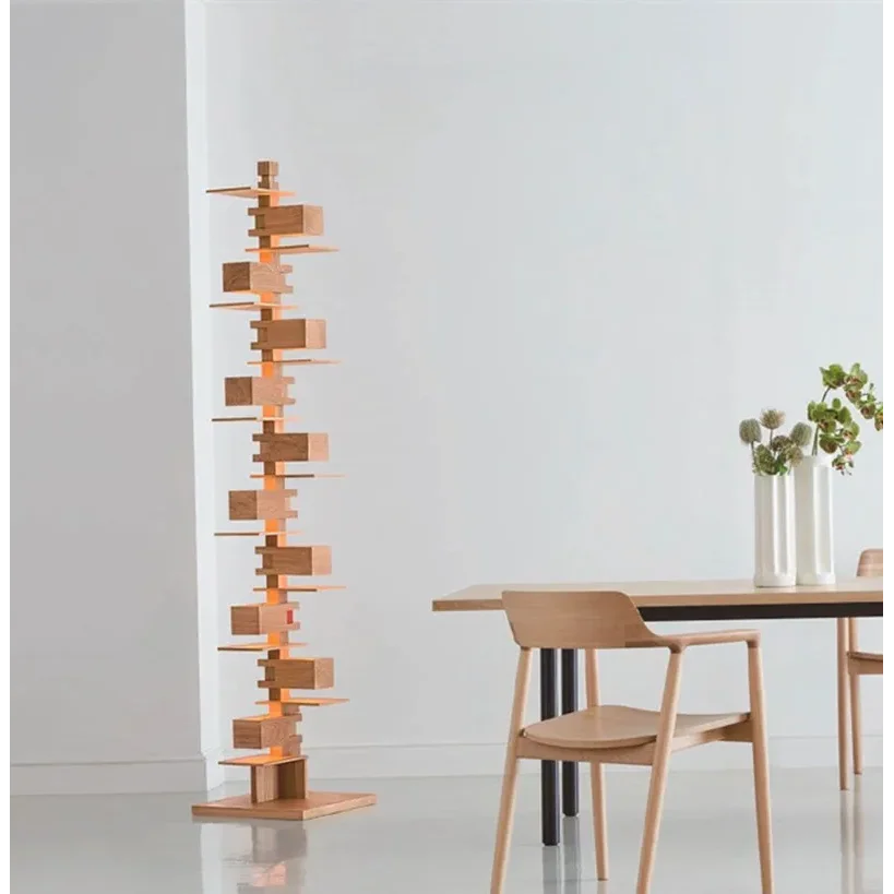 HANDCRAFTED WOOD & IRON FLOOR LAMP SALITA FLOOR LAMPS