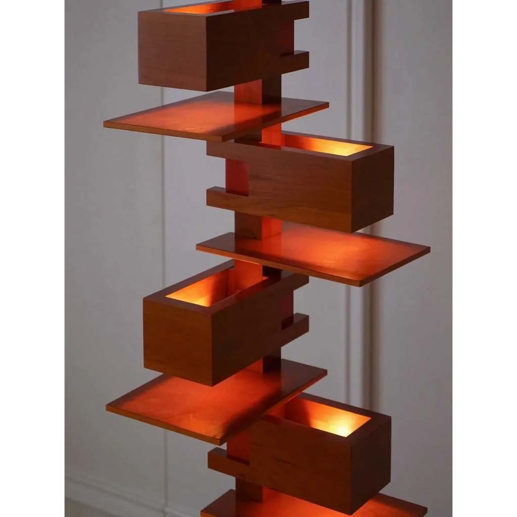 HANDCRAFTED WOOD & IRON FLOOR LAMP SALITA FLOOR LAMPS