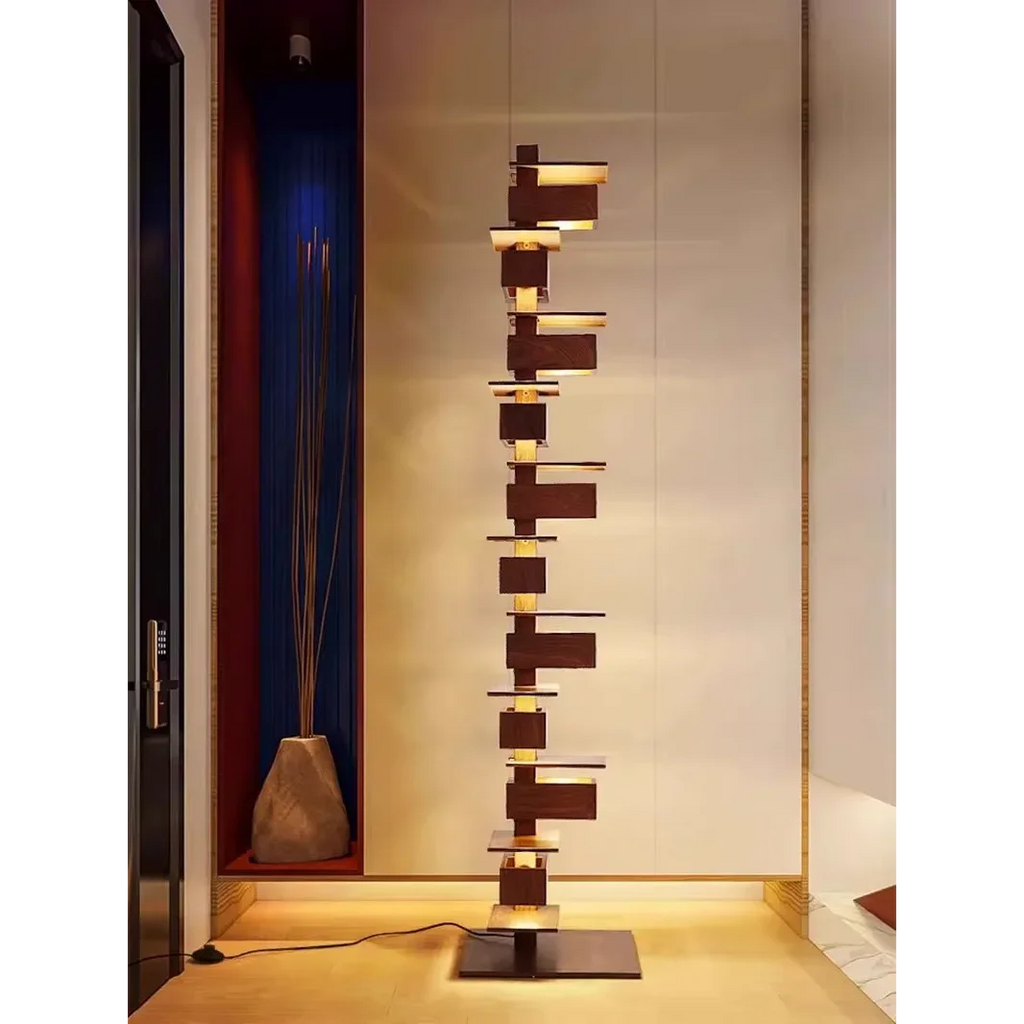 HANDCRAFTED WOOD & IRON FLOOR LAMP SALITA FLOOR LAMPS