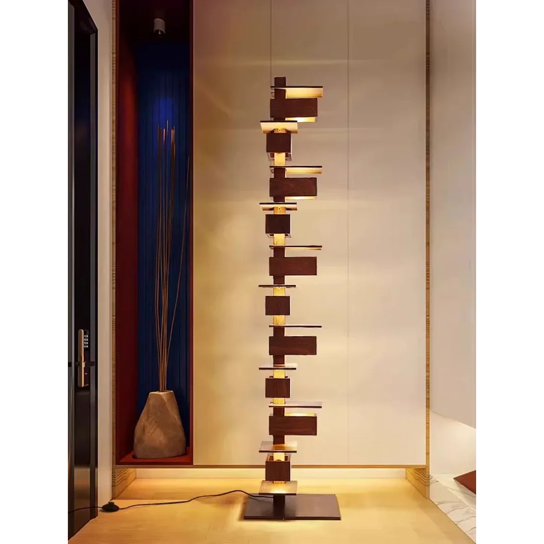 HANDCRAFTED WOOD & IRON FLOOR LAMP SALITA FLOOR LAMPS