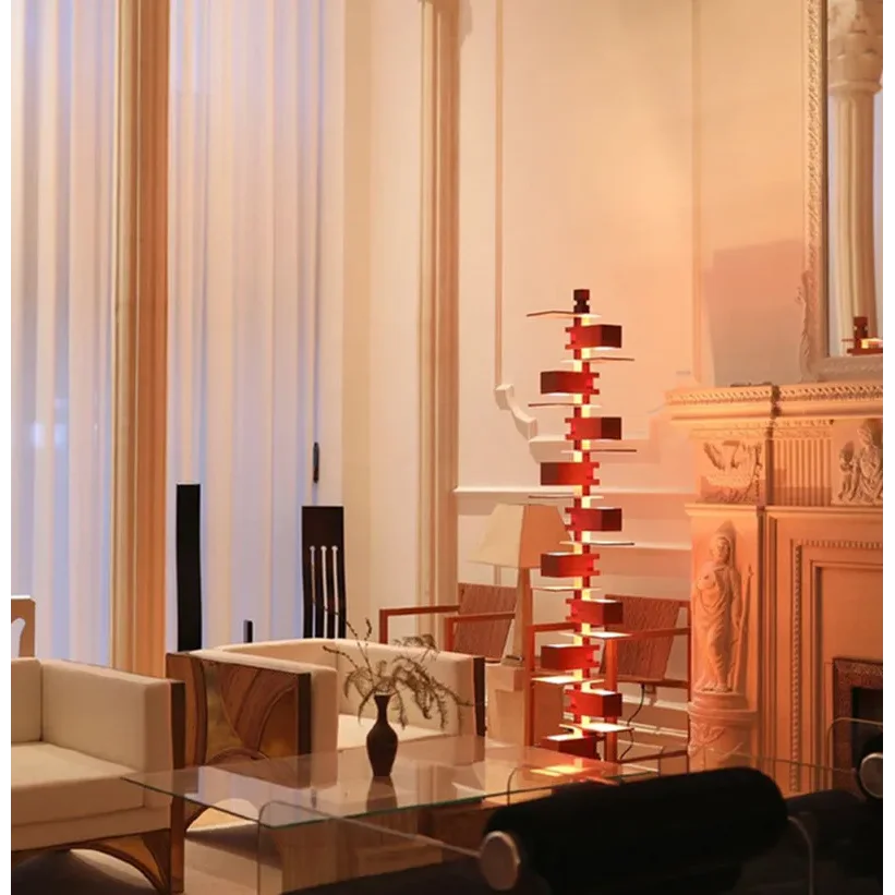 HANDCRAFTED WOOD & IRON FLOOR LAMP SALITA FLOOR LAMPS