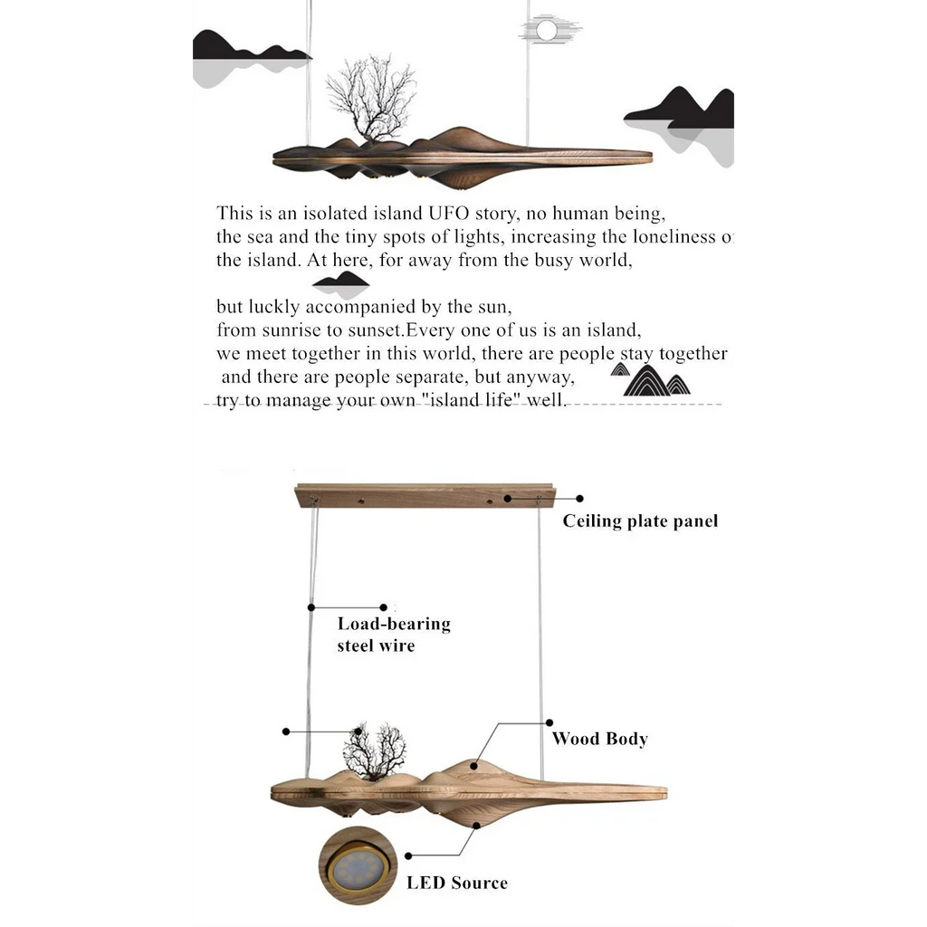 HANDCRAFTED WOOD LANDSCAPE CEILING LAMPS | CL5685696