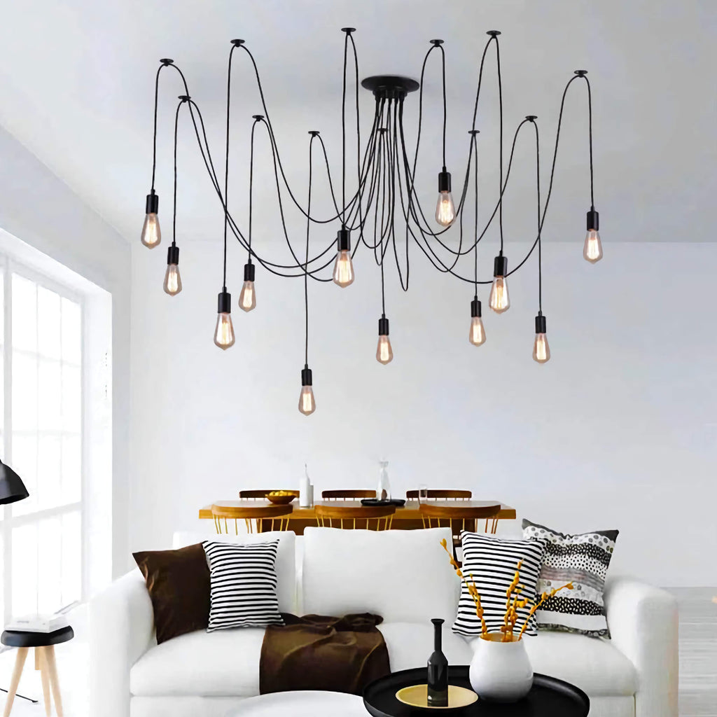 INDUSTRIAL BLACK MULTIPLE PENDANT LIGHTING