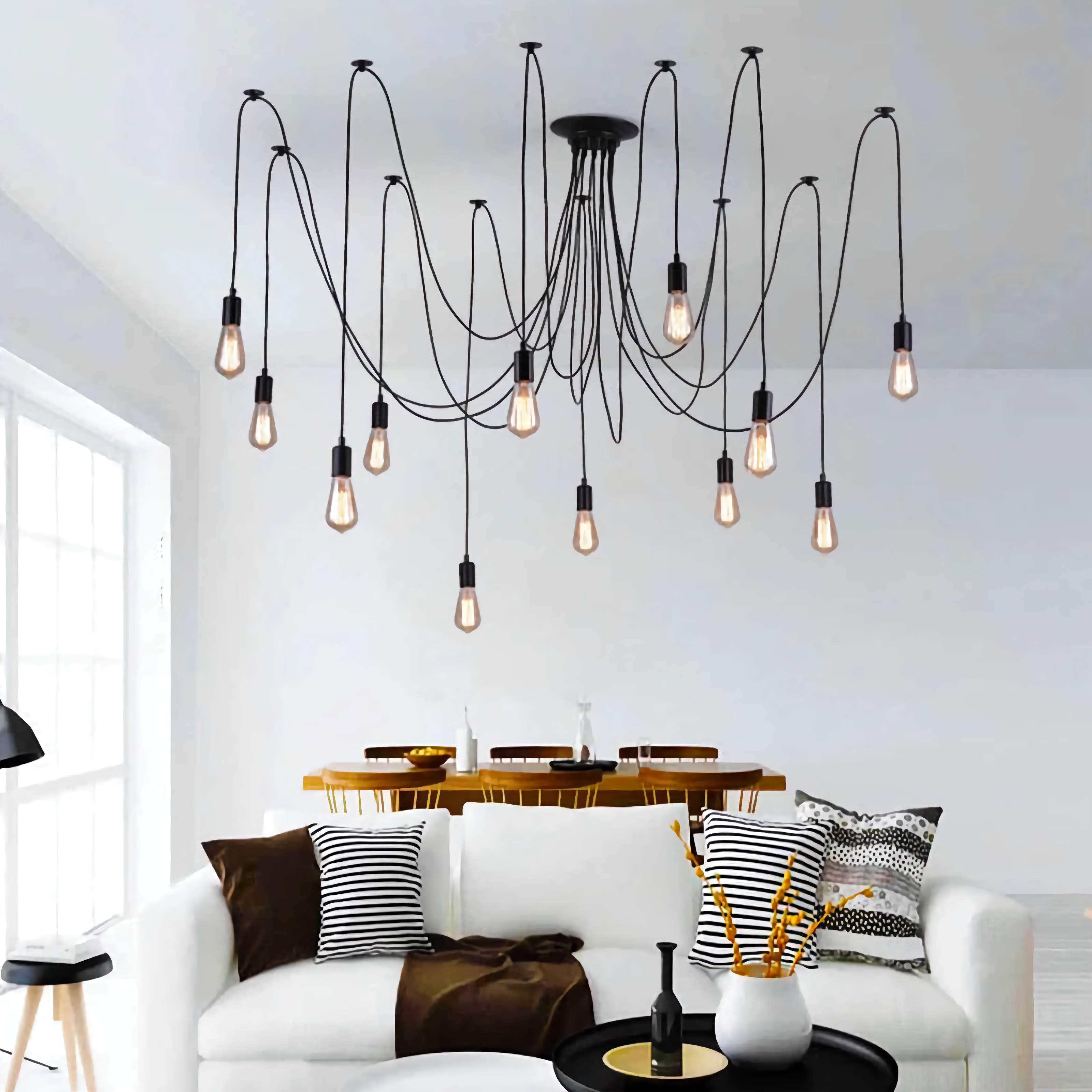 INDUSTRIAL BLACK MULTIPLE PENDANT LIGHTING