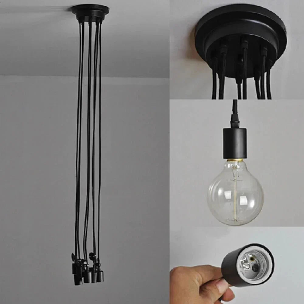 INDUSTRIAL BLACK MULTIPLE PENDANT LIGHTING