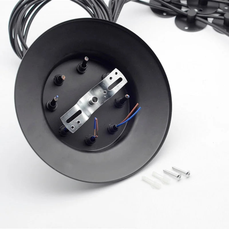 INDUSTRIAL BLACK MULTIPLE PENDANT LIGHTING