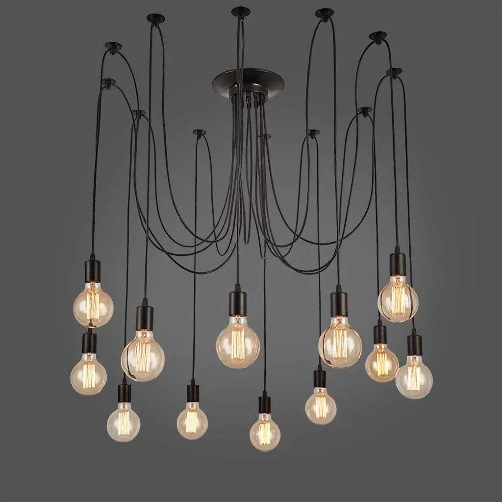 INDUSTRIAL BLACK MULTIPLE PENDANT LIGHTING