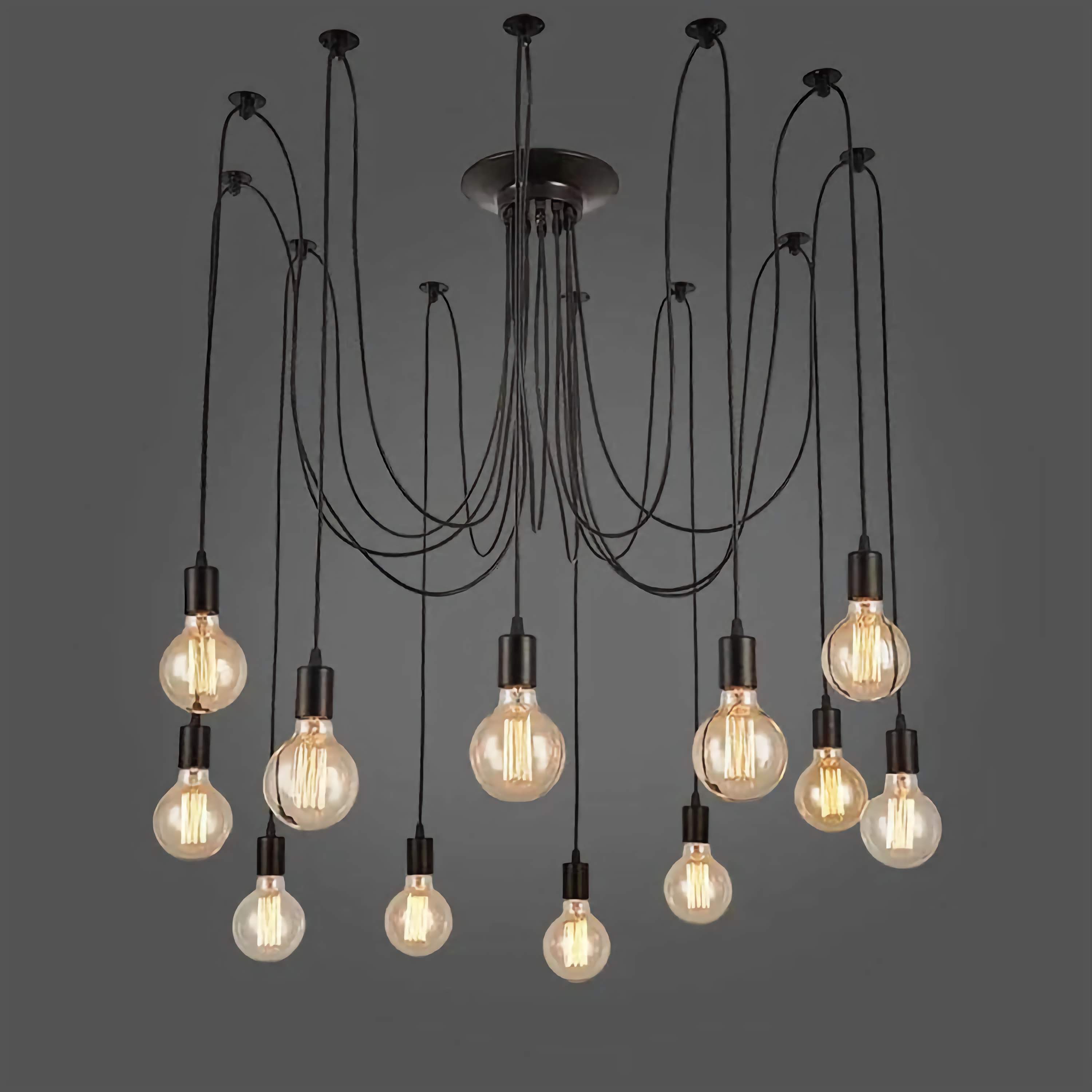 INDUSTRIAL BLACK MULTIPLE PENDANT LIGHTING