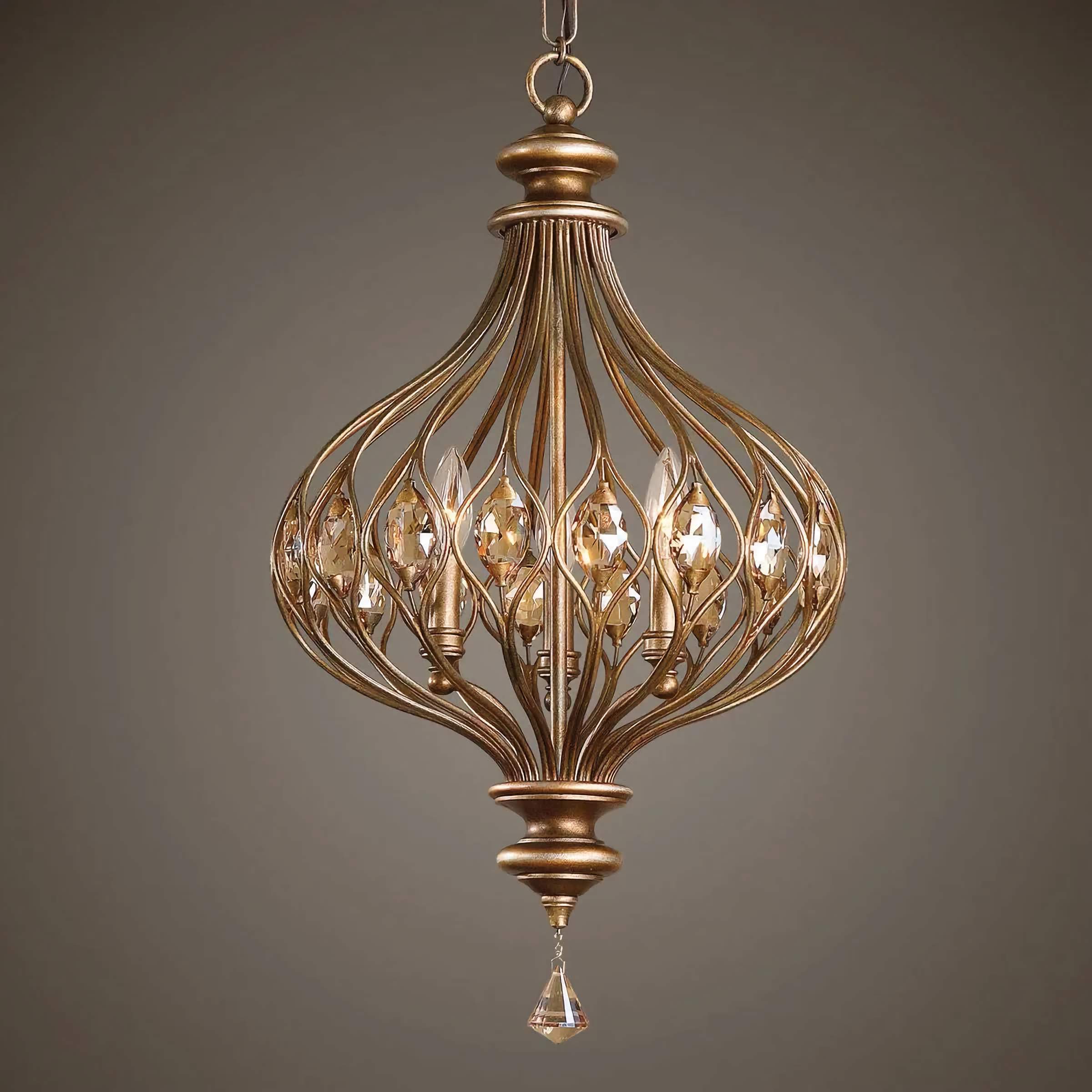 IRON CRYSTAL GLOBE CHANDELIER | CLDSA0255