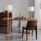 JAPANDI WOOD LINEN FLOOR LAMP SIRMIONE SERIES | TABLE & FLOOR LAMP