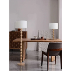 JAPANDI WOOD LINEN FLOOR LAMP SIRMIONE SERIES | TABLE & FLOOR LAMP