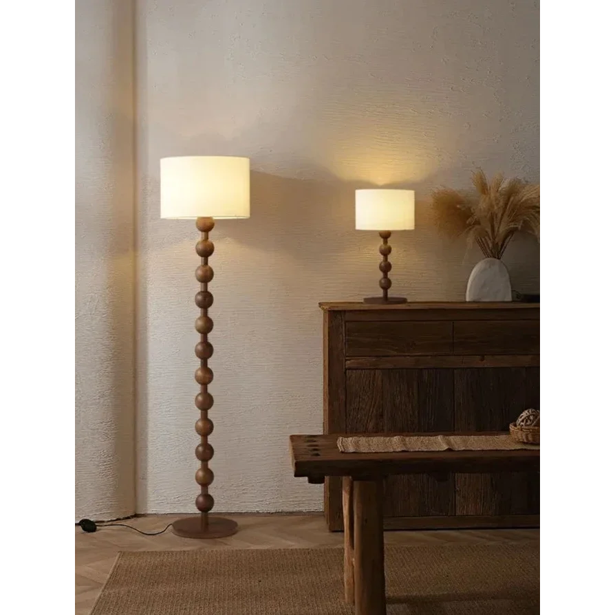 JAPANDI WOOD LINEN FLOOR LAMP SIRMIONE SERIES | TABLE & FLOOR LAMP