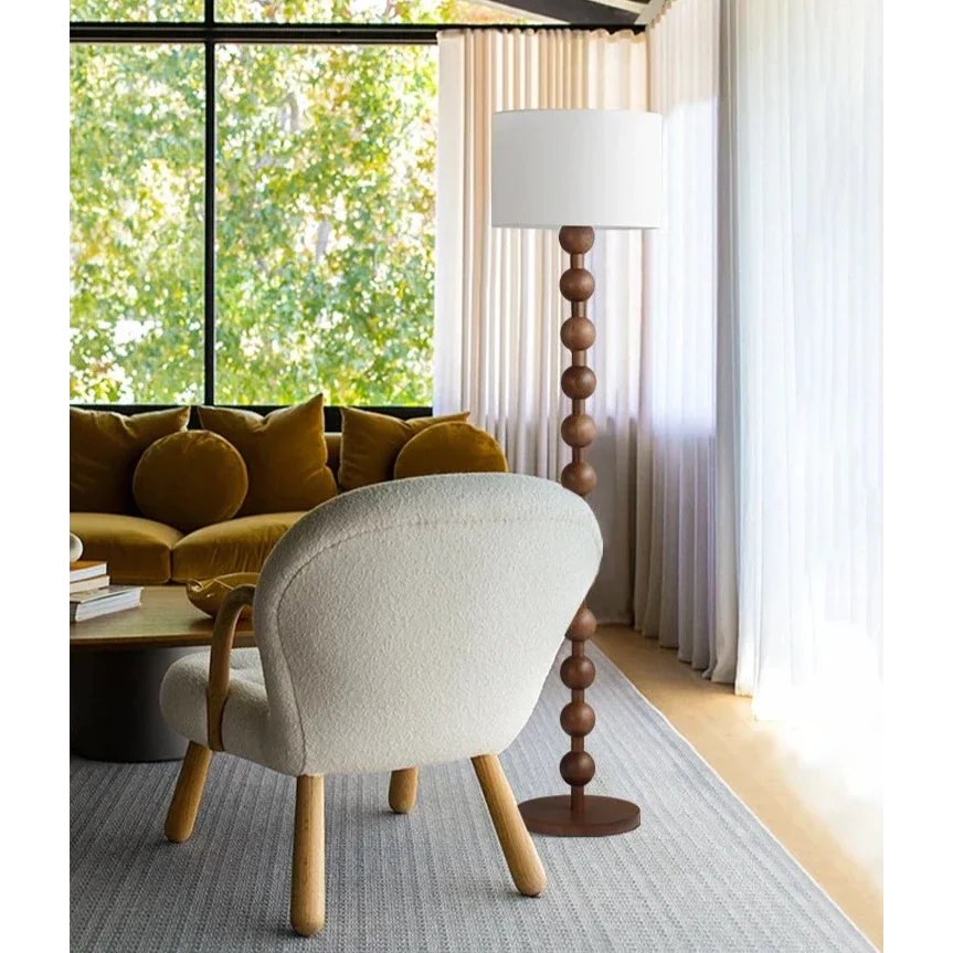JAPANDI WOOD LINEN FLOOR LAMP SIRMIONE SERIES | TABLE & FLOOR LAMP