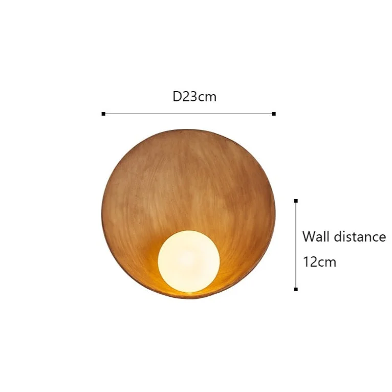 JAPANESE CERAMIC EARTH TONES WALL LAMP
