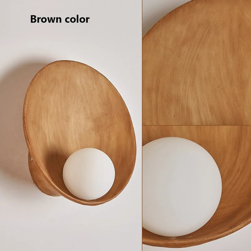 JAPANESE CERAMIC EARTH TONES WALL LAMP