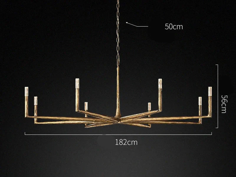 LARGE COPPER LINEAR BRASS CHANDELIER | CLRE0079CL