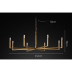 LARGE COPPER LINEAR BRASS CHANDELIER | CLRE0079CL