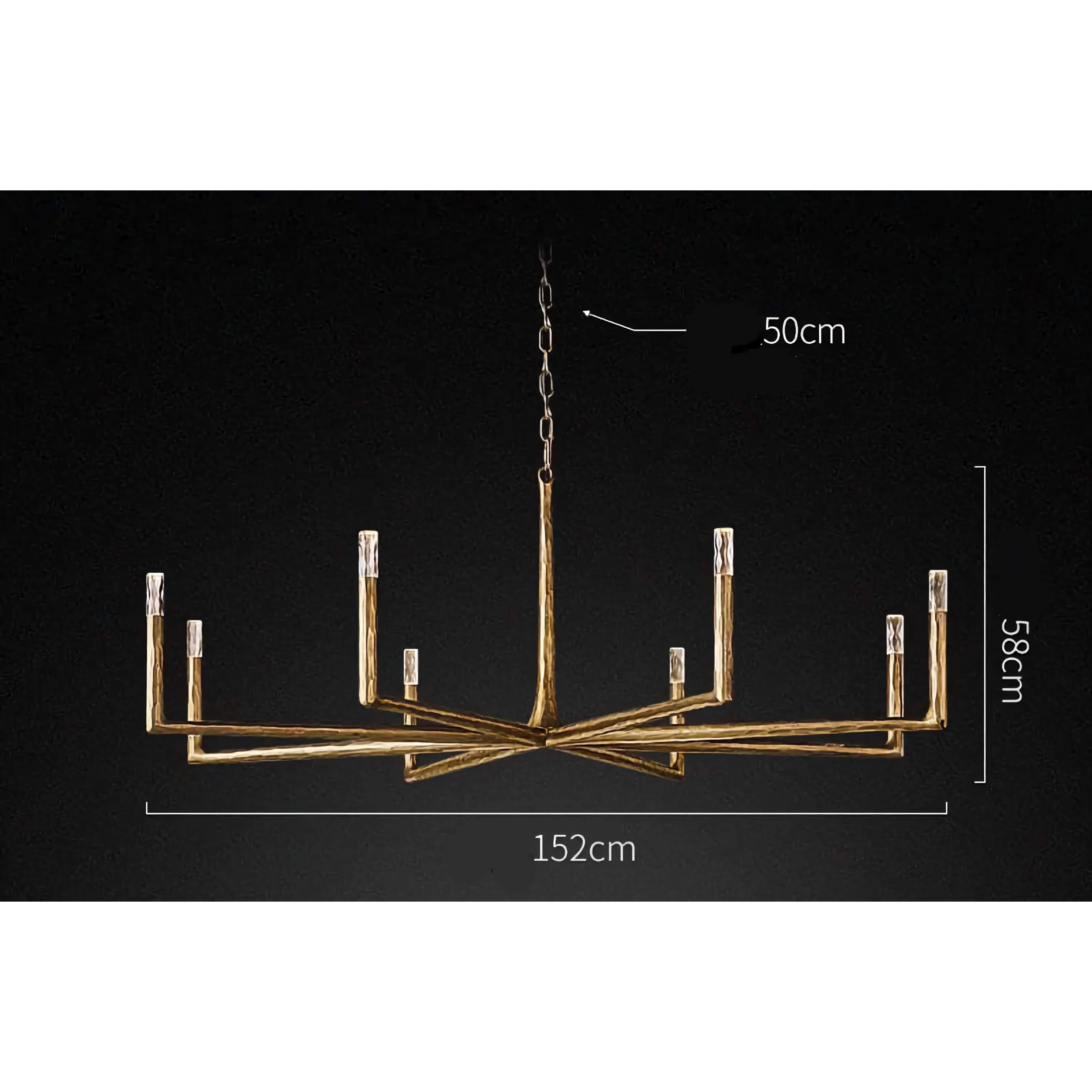 LARGE COPPER LINEAR BRASS CHANDELIER | CLRE0079CL