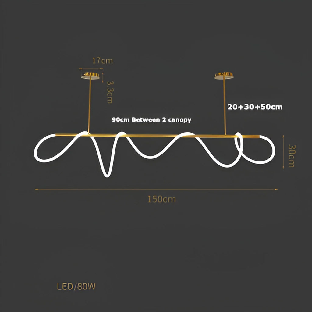LED ACRYLIC FLEXIBLE TUBE CEILING LIGHT FIXTURE