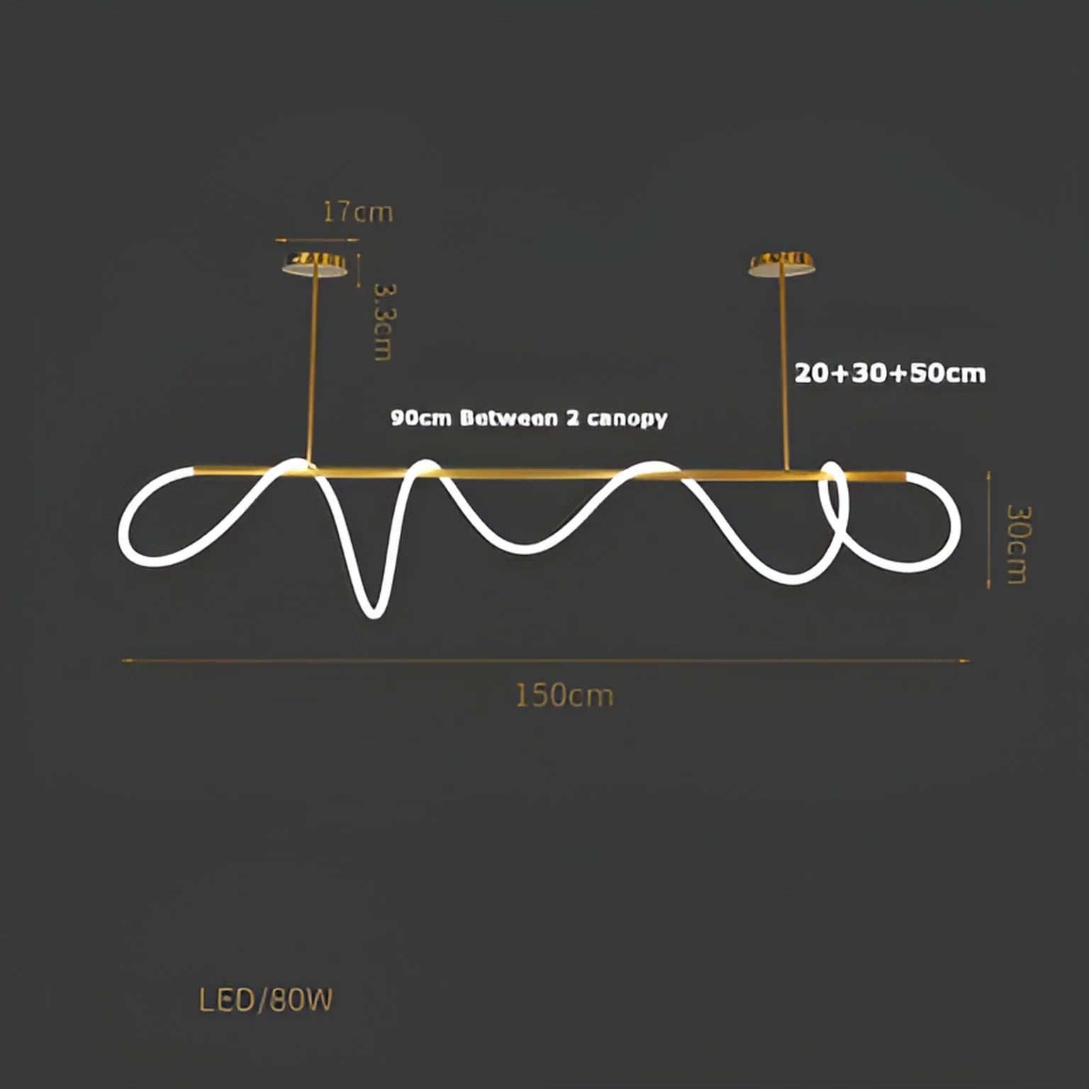 LED ACRYLIC FLEXIBLE TUBE CEILING LIGHT FIXTURE