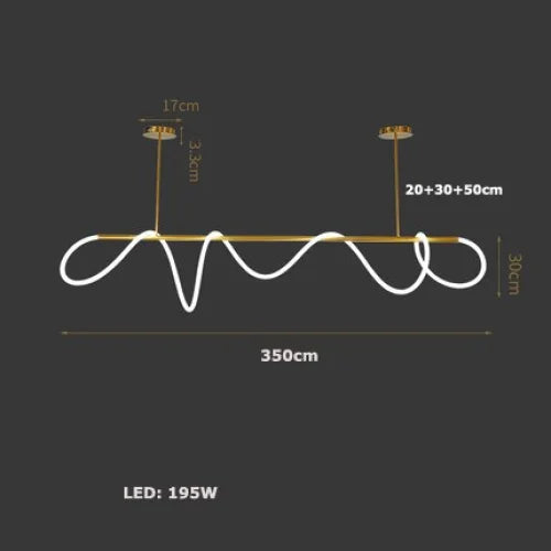 LED ACRYLIC FLEXIBLE TUBE CEILING LIGHT FIXTURE