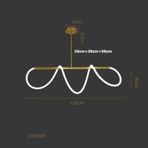 LED ACRYLIC FLEXIBLE TUBE CEILING LIGHT FIXTURE