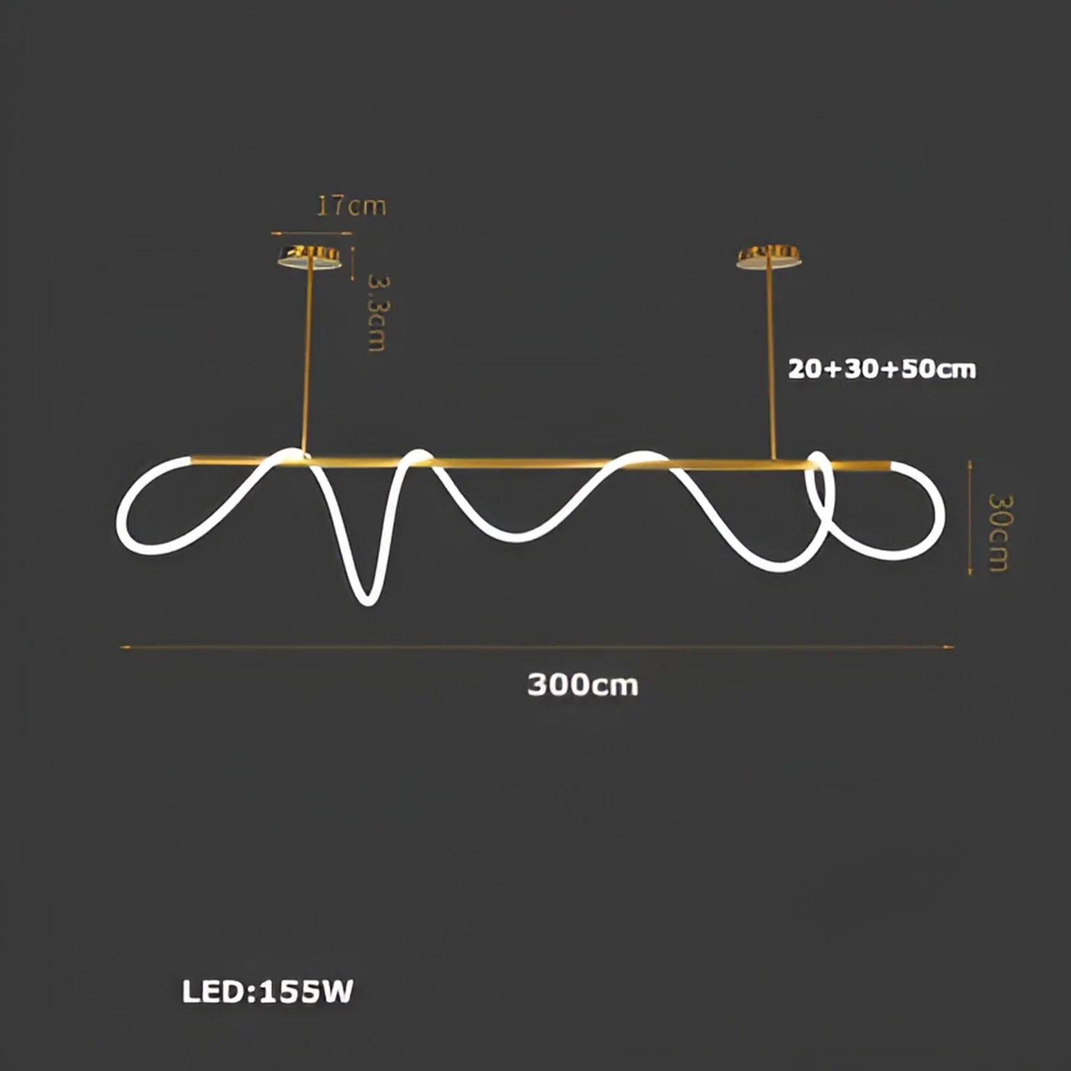 LED ACRYLIC FLEXIBLE TUBE CEILING LIGHT FIXTURE