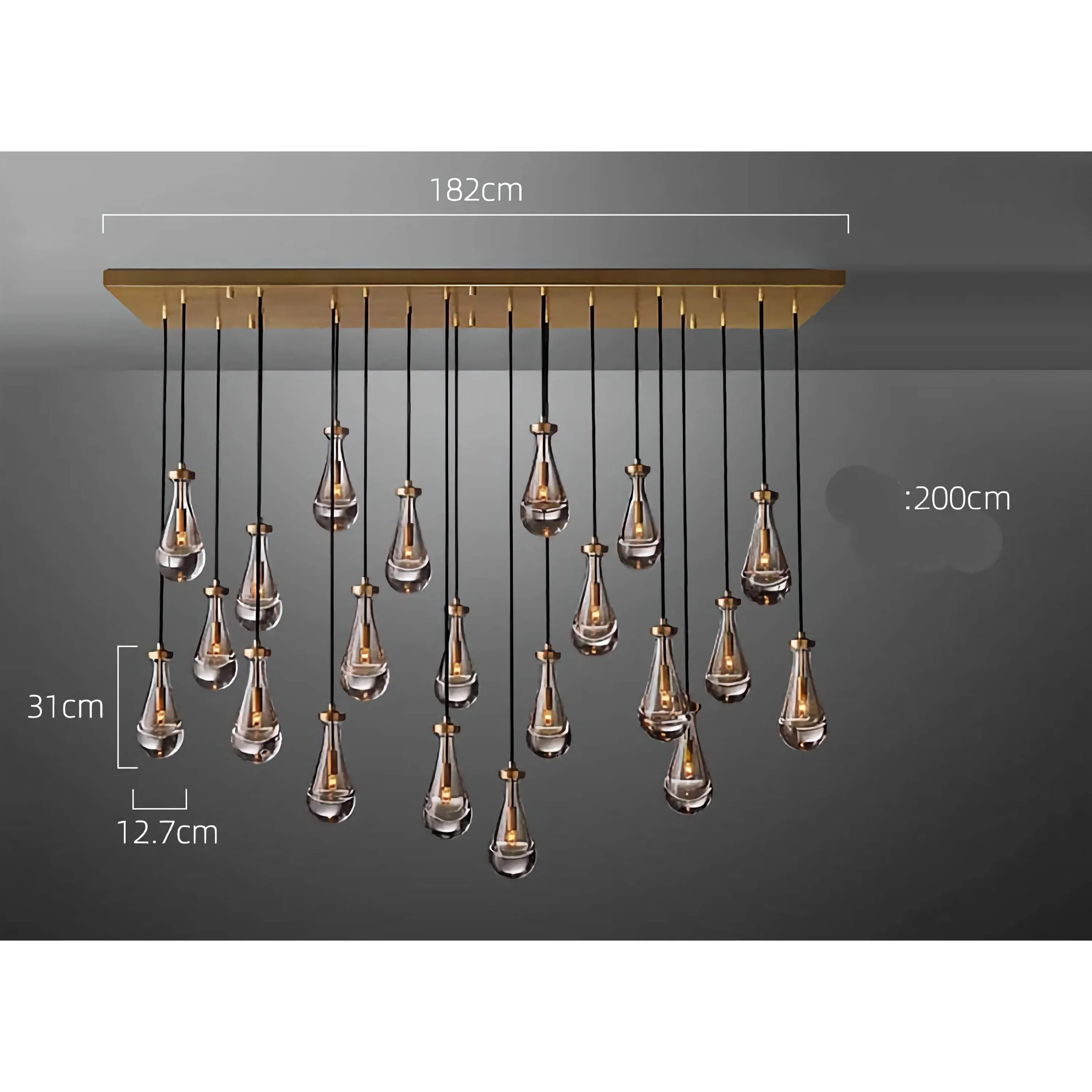 LINEAR RAINDROP GLASS CHANDELIER | CLHKA50CL