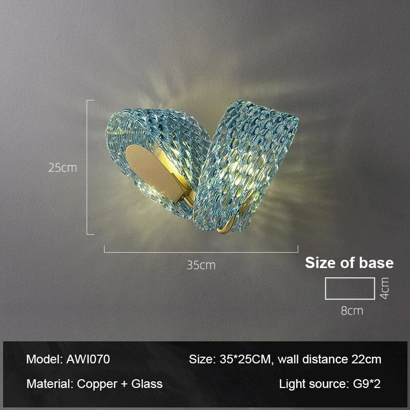 LUXMUR BLUE CRYSTAL WALL SCONCES