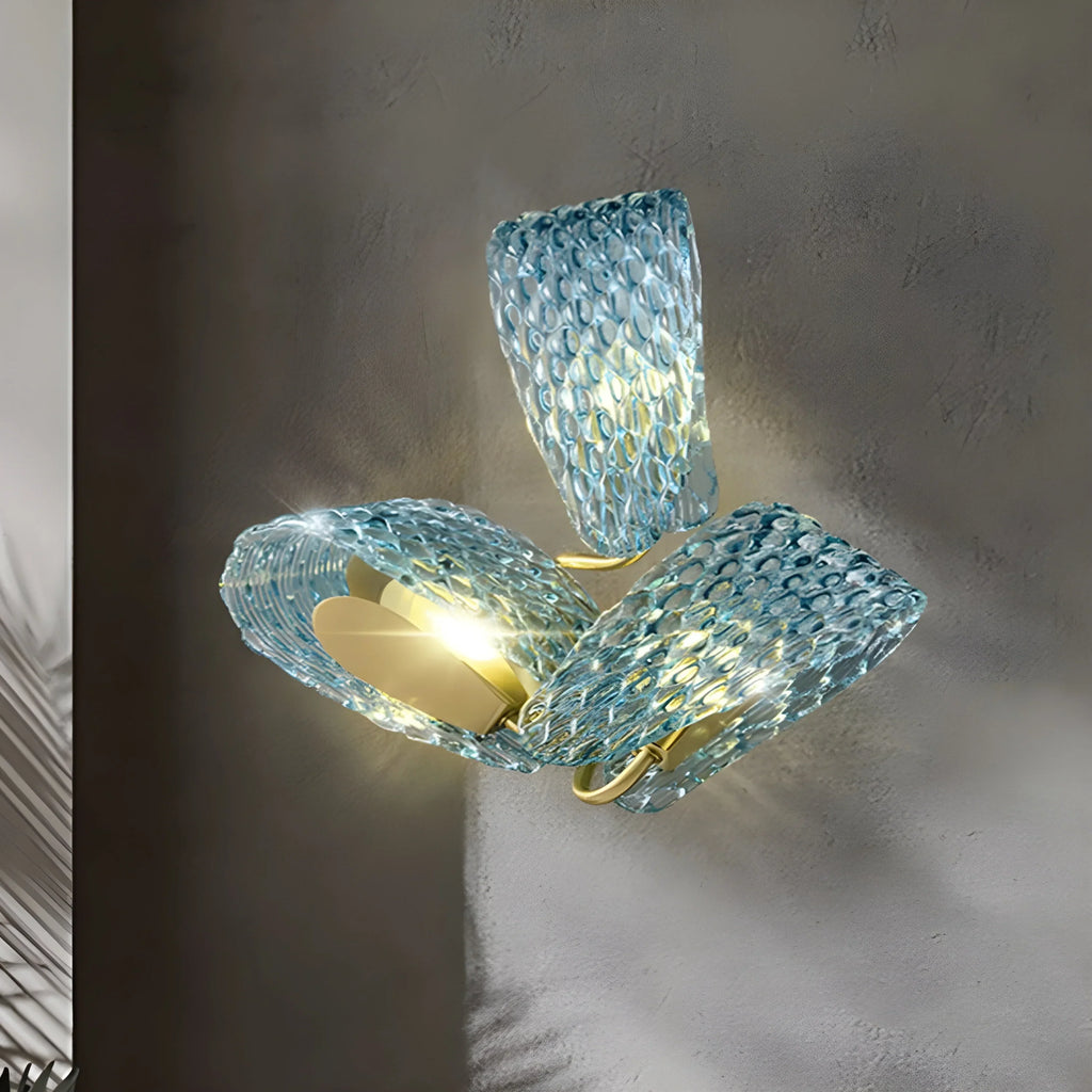 LUXMUR BLUE CRYSTAL WALL SCONCES