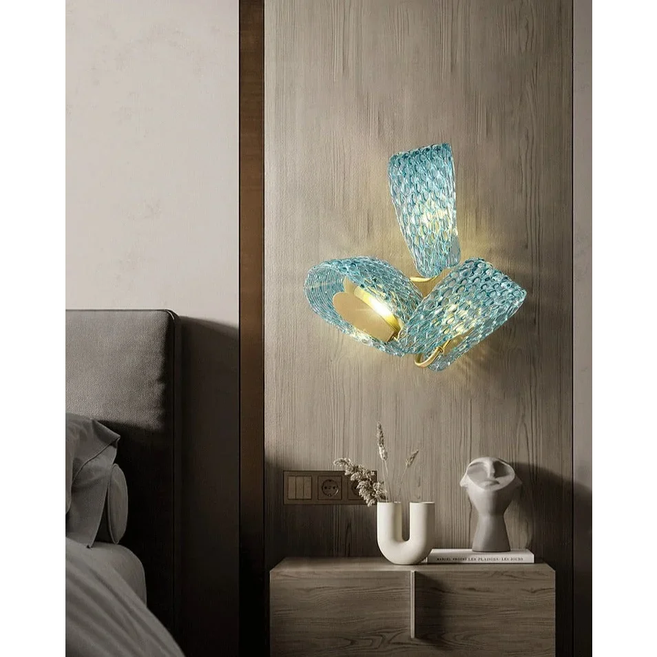 LUXMUR BLUE CRYSTAL WALL SCONCES