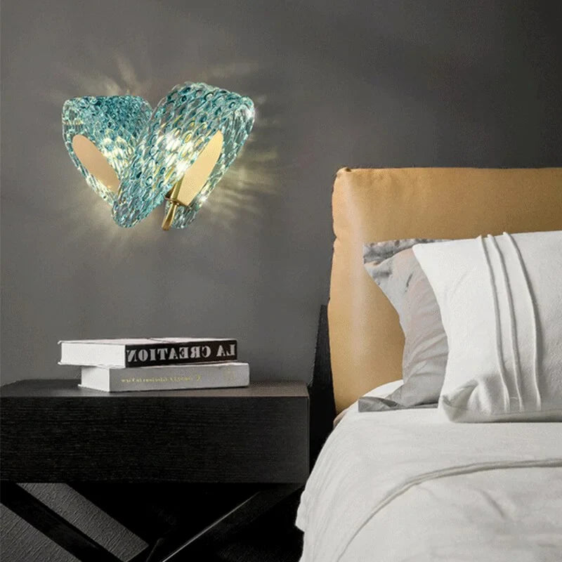 LUXMUR BLUE CRYSTAL WALL SCONCES