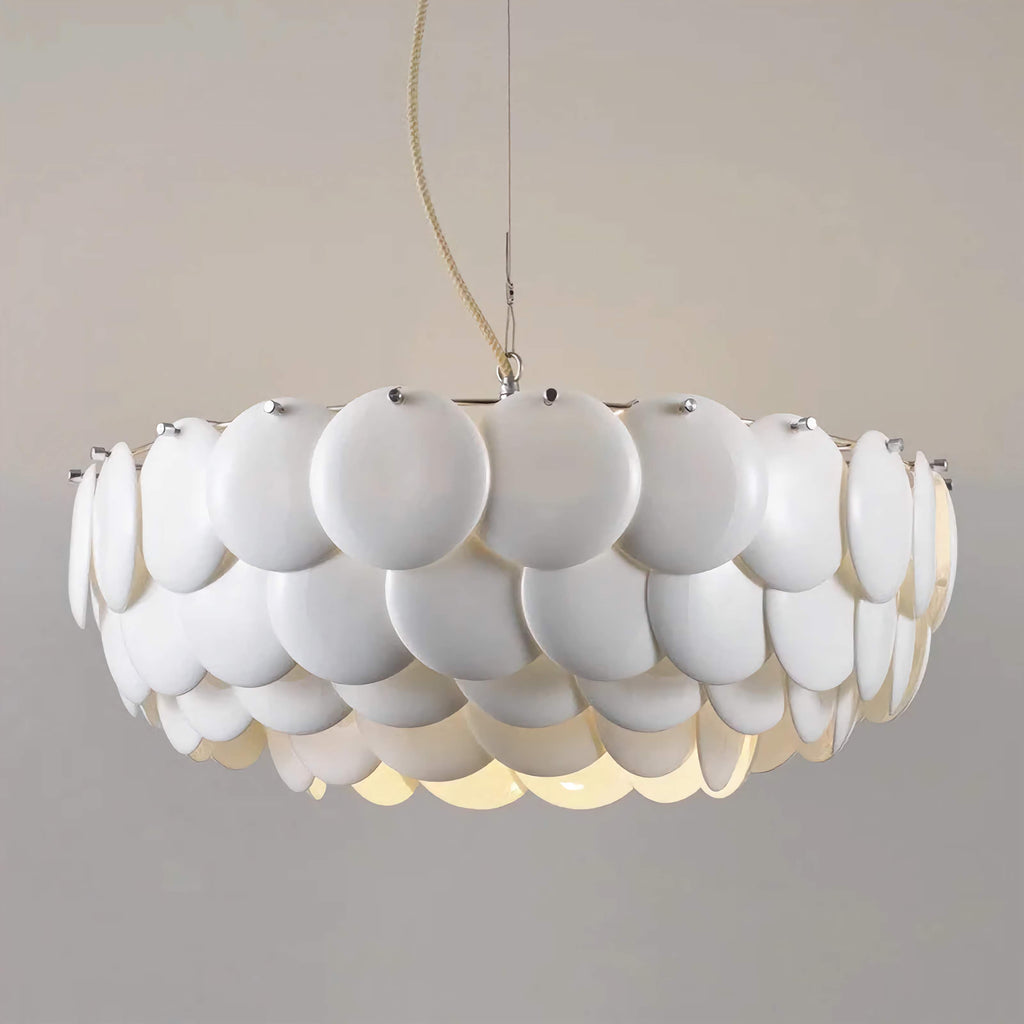LUXURIOUS ROUND CHANDELIER | LAYERED SCALE PATTERN