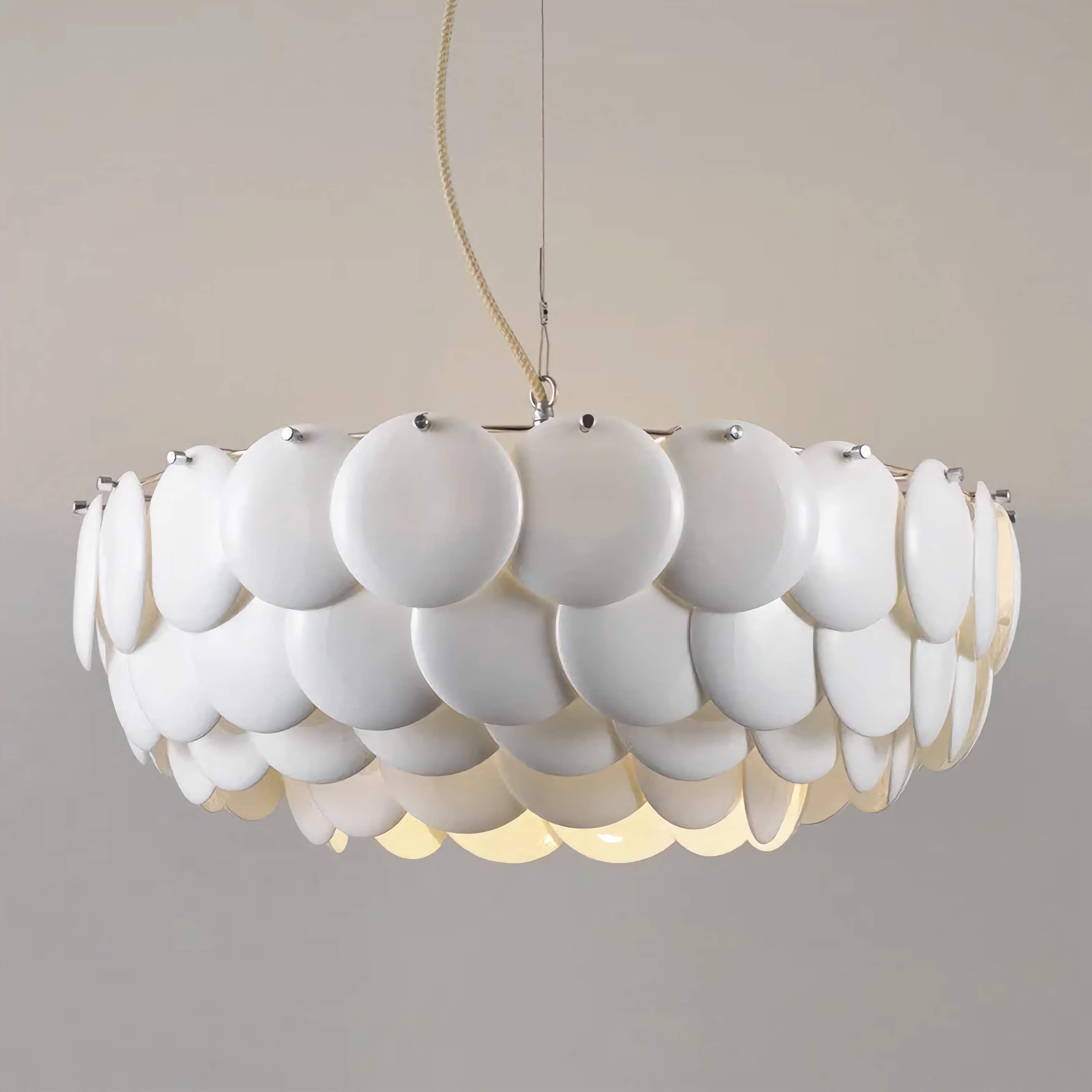 LUXURIOUS ROUND CHANDELIER | LAYERED SCALE PATTERN