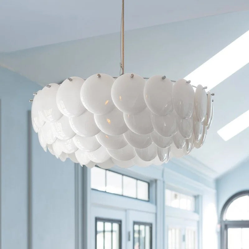 LUXURIOUS ROUND CHANDELIER | LAYERED SCALE PATTERN