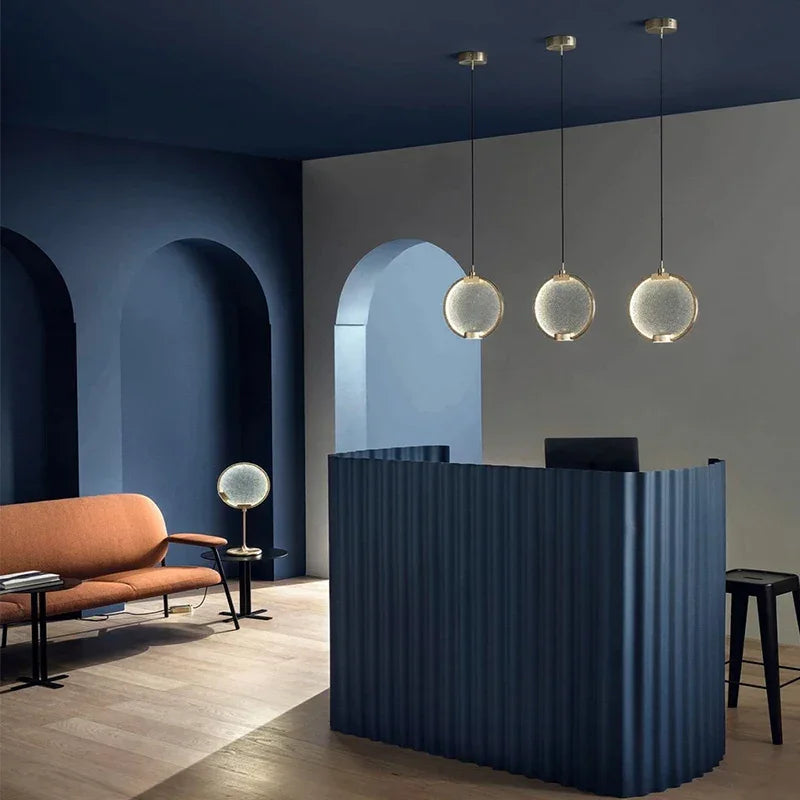 MANSIERO GREEN BRASS GLASS PENDANT LIGHTING