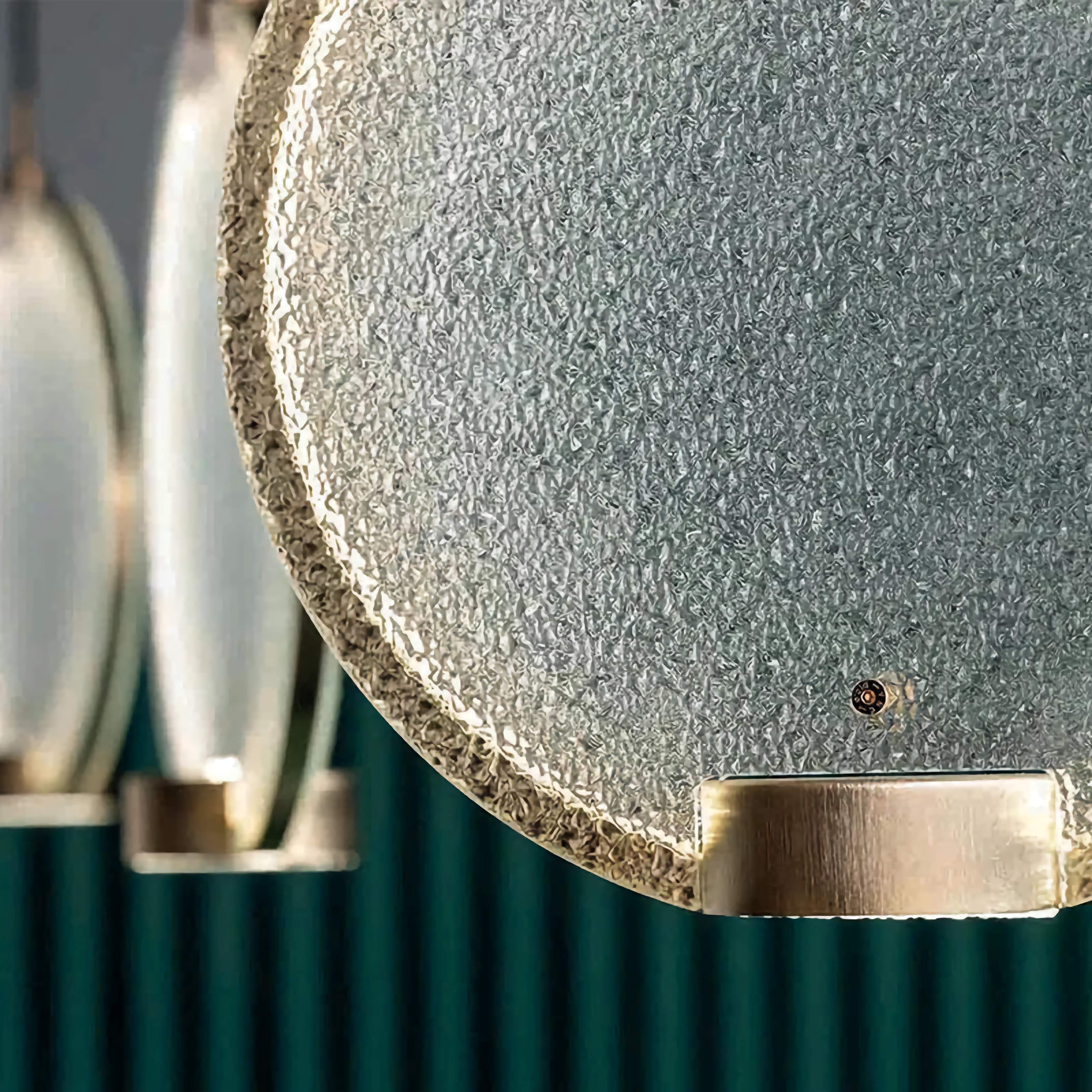 MANSIERO GREEN BRASS GLASS PENDANT LIGHTING