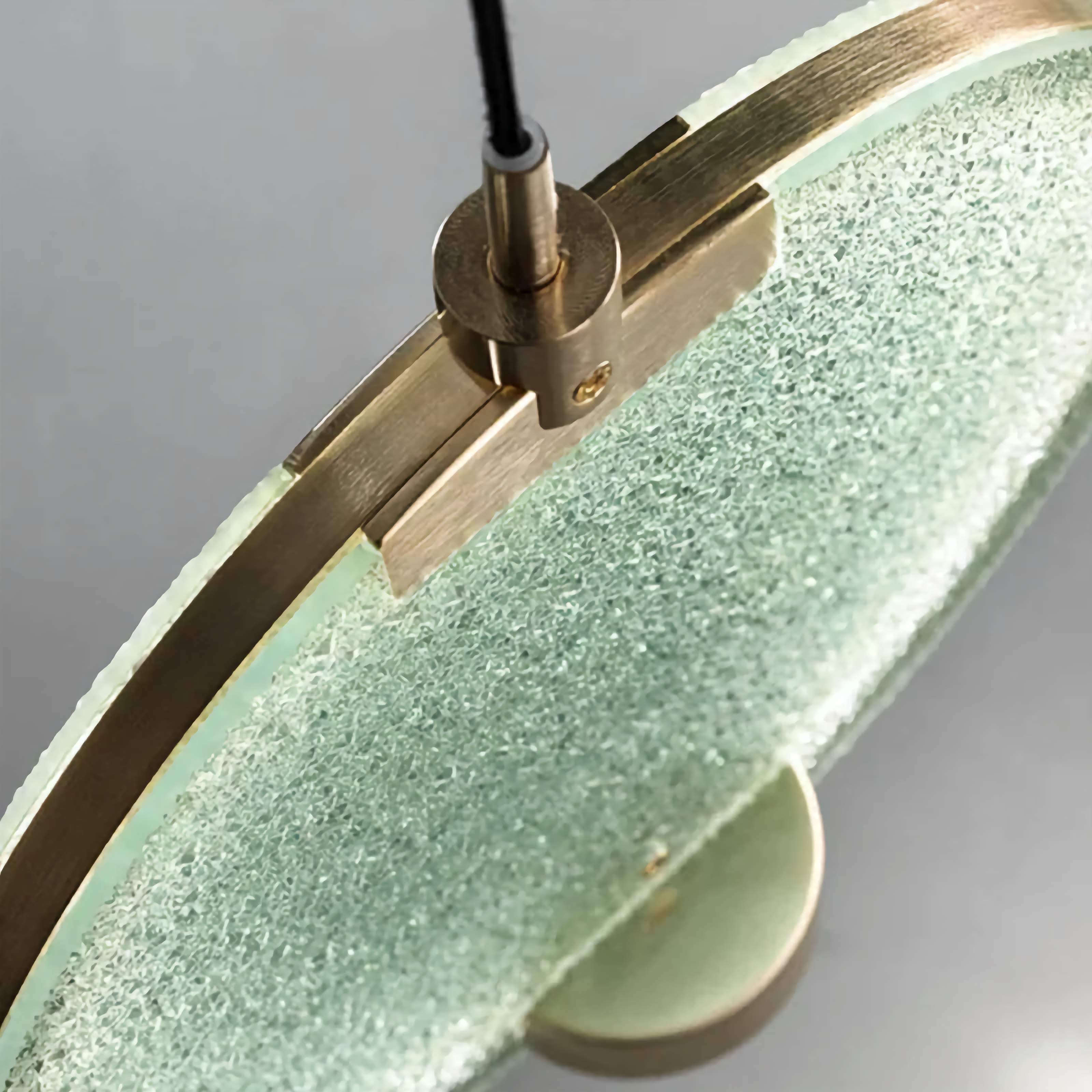 MANSIERO GREEN BRASS GLASS PENDANT LIGHTING
