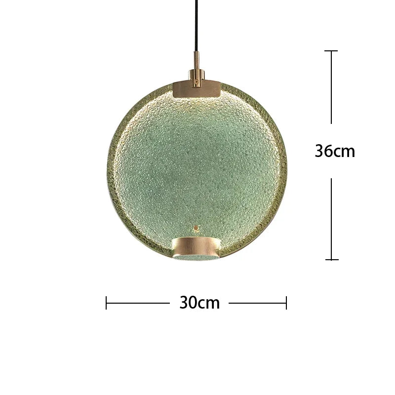 MANSIERO GREEN BRASS GLASS PENDANT LIGHTING