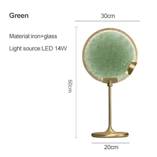 MANSIERO GREEN BRASS GLASS TABLE LAMP