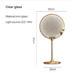 MANSIERO GREEN BRASS GLASS TABLE LAMP