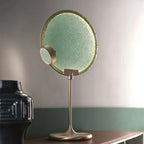 MANSIERO GREEN BRASS GLASS TABLE LAMP