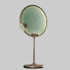 MANSIERO GREEN BRASS GLASS TABLE LAMP
