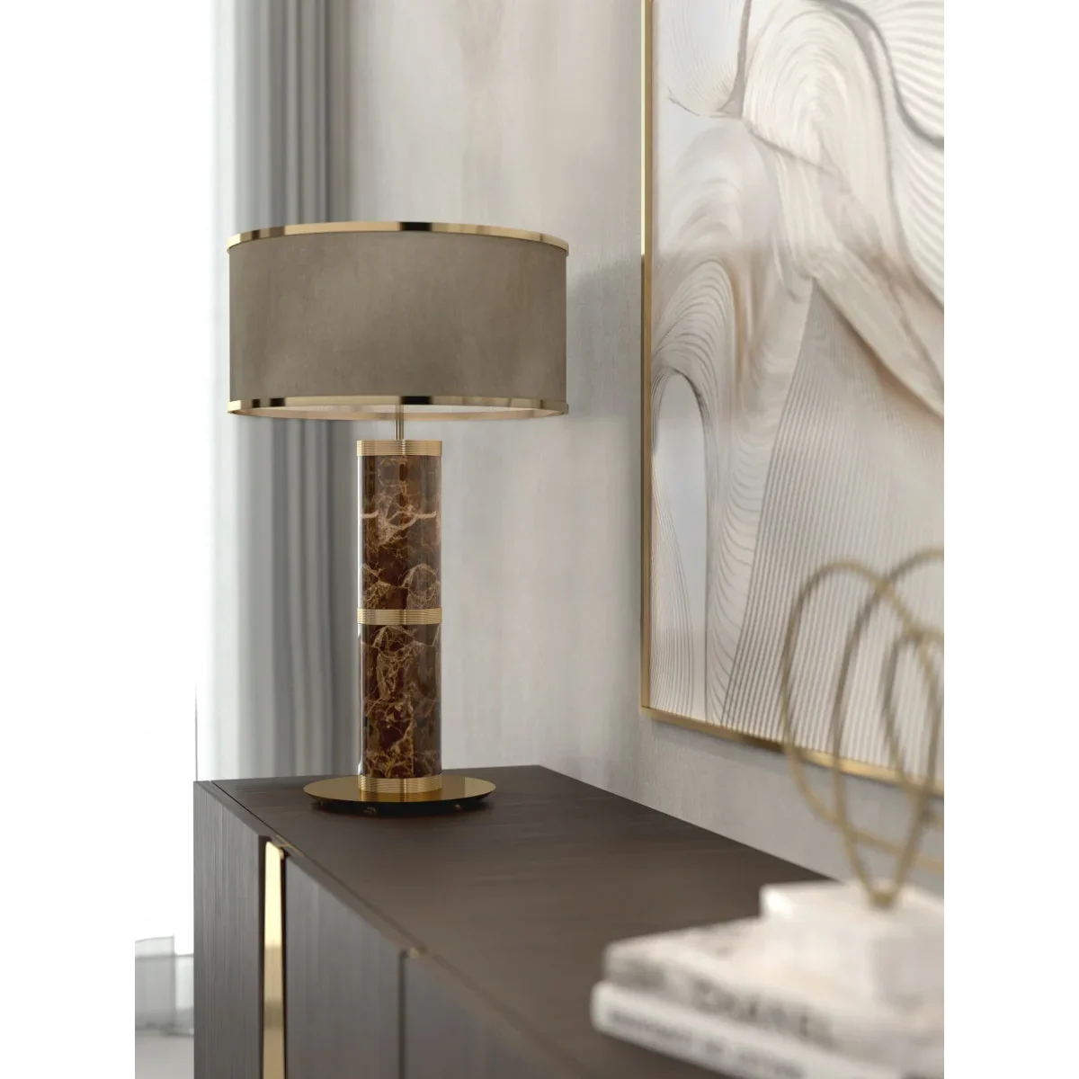 MARBLE & BRASS TABLE LAMP | CLSPSB957